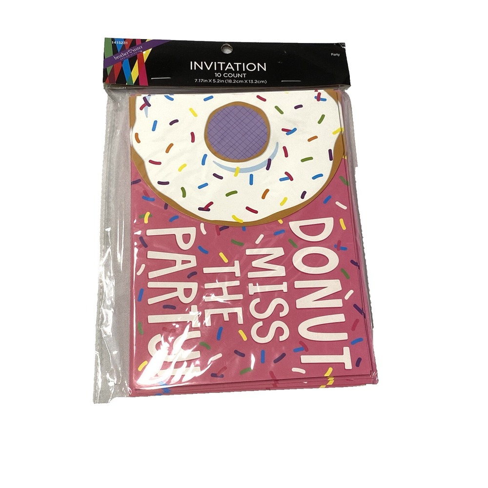 10 count brother‎ sister design studio donuts birthday party invitations